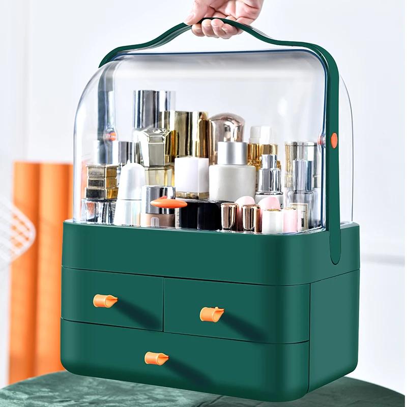 Boîte de réception de cosmétiques, 1 pièce, organisateur de maquillage de bureau anti-poussière avec