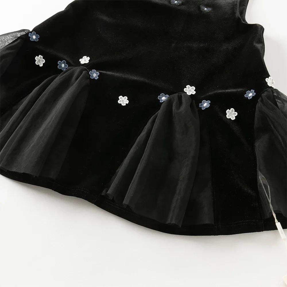 Dave Bella enfants maille robe ensemble automne mode charme doux mignon filles bébé velours robe deu