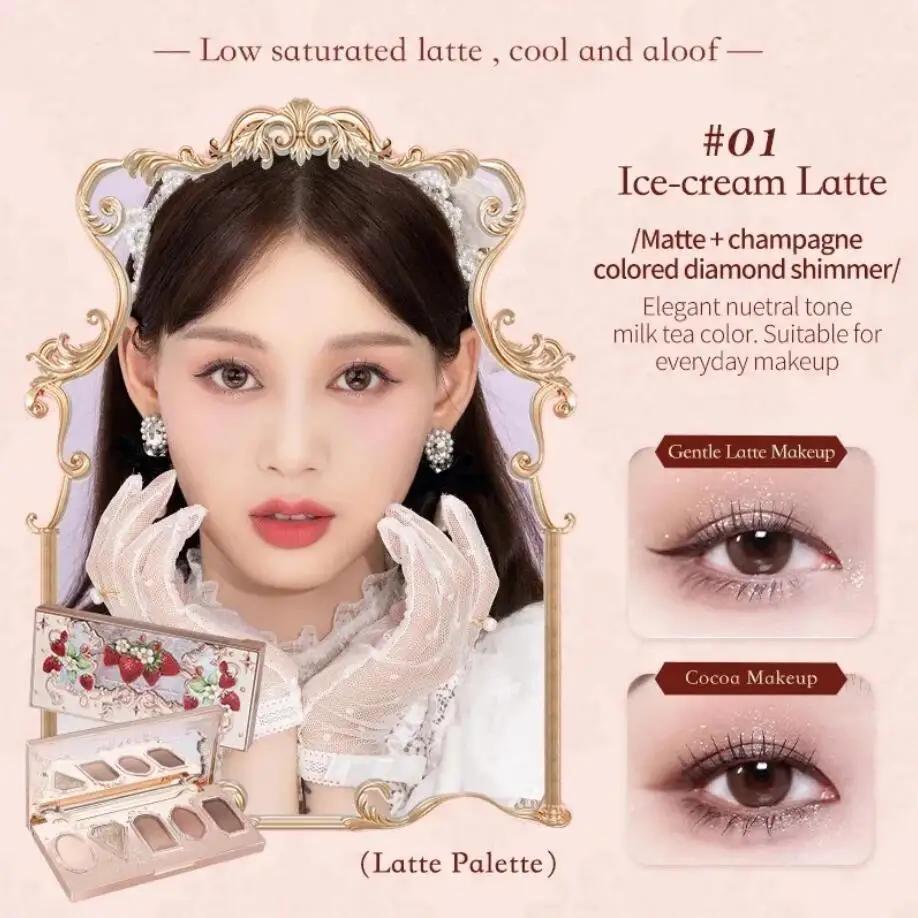 Coffret Cadeau Maquillage Tout-en-un Flower Knows : Fond de Teint Crème Coussin Jardin, Blush Mat, R