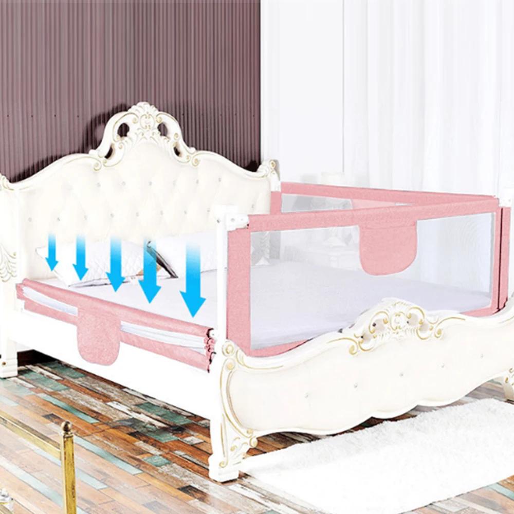 Barrière de Lit pour Tout-Petits, Garde de Lit à Levage Vertical, Hauteur Réglables, Grille de Lit B