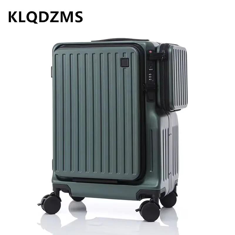 KLQDZMS Sac de cabine pour ordinateur portable 20 pouces en ABS+PC, valise multifonctionnelle à ouve