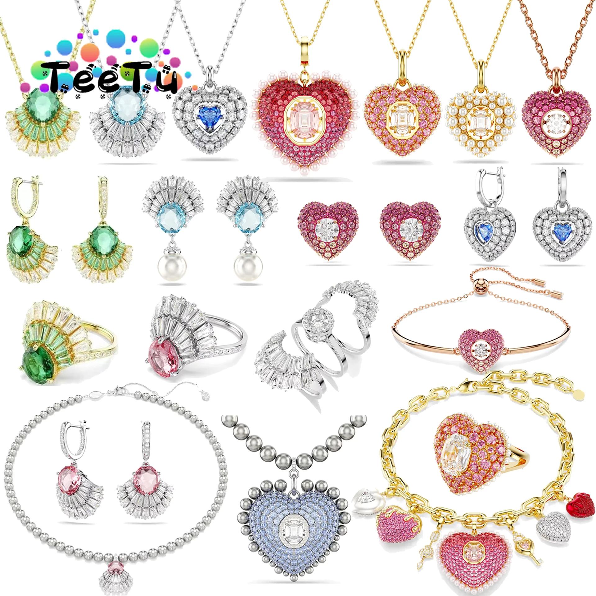 Nouvelle Tendance 2026 : Parures de Luxe en Cristal – Pendentif Cœur Rose et Coquillage Vert, Collie