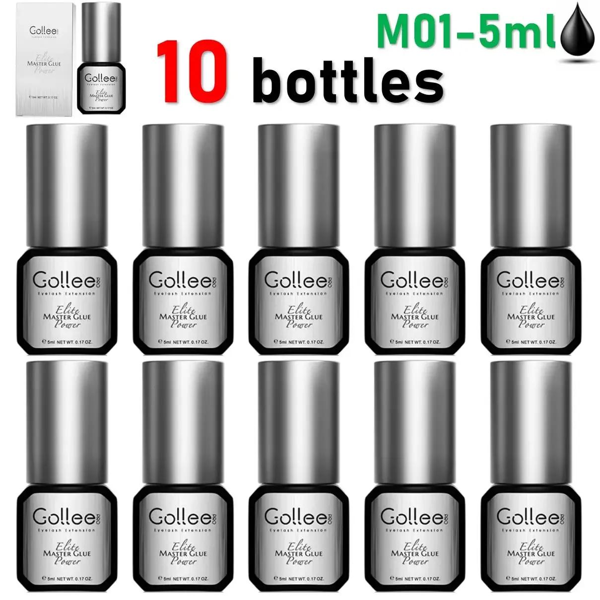 GOLLEE-Colle pour extensions de cils 0.5s, 10 pièces, étanches, 15ml, vente en gros