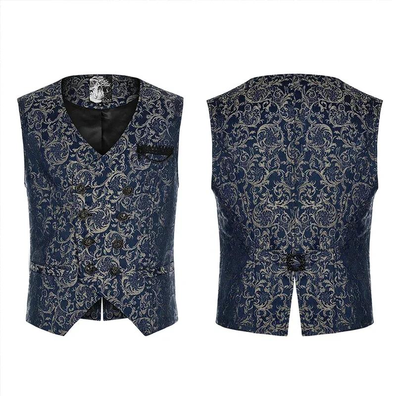 PUNK RAVE-Gilet Gothique Non artificiel astique pour Homme, Jacquard Effet 3D, Magnifique, 3 Couleur