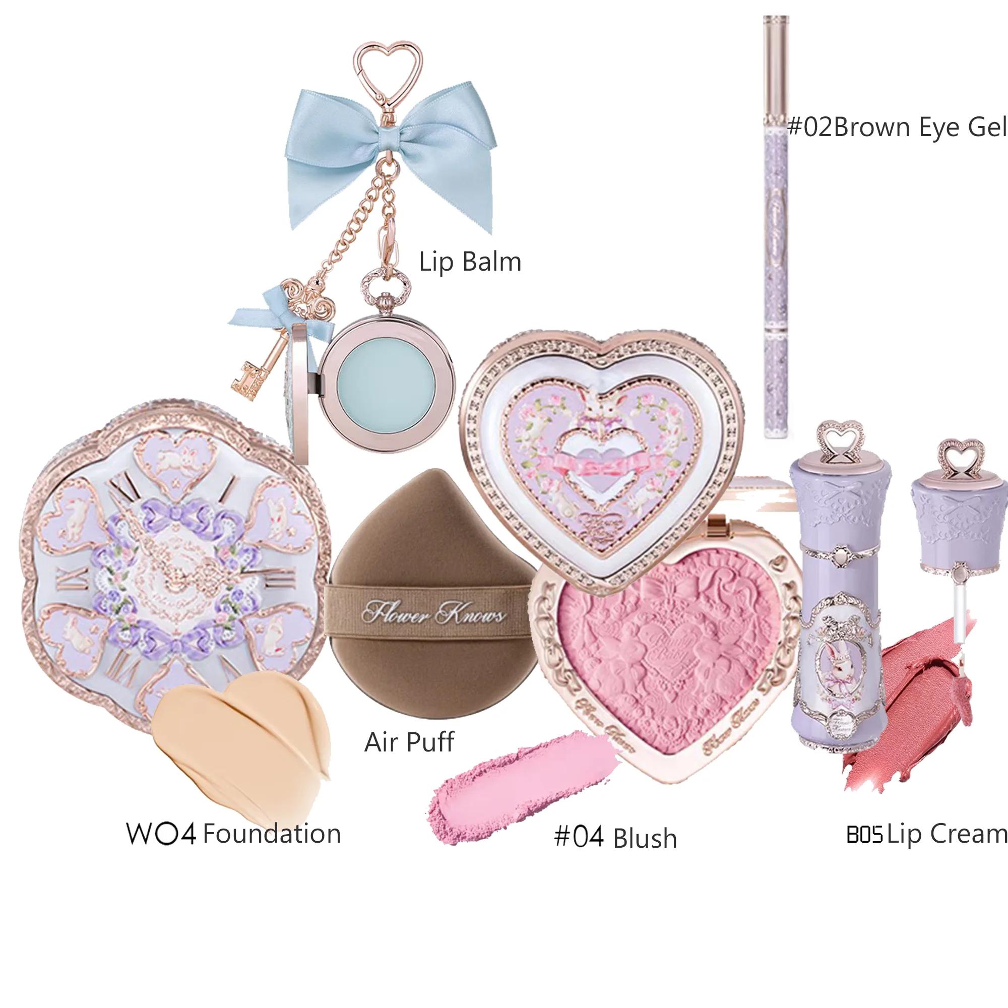 Coffret de maquillage Flower Knows, collection complète Swan Bear Garden, blush en relief, rouge à l