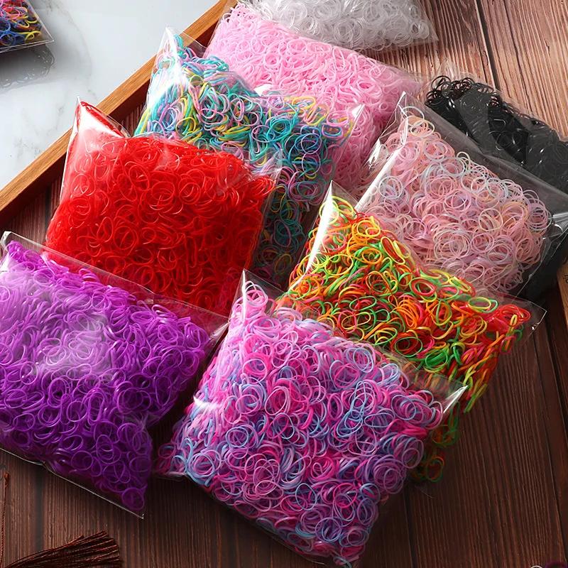 Artificiel astiques colorés en caoutchouc de poulet pour filles, attaches pour enfants, porte-queue