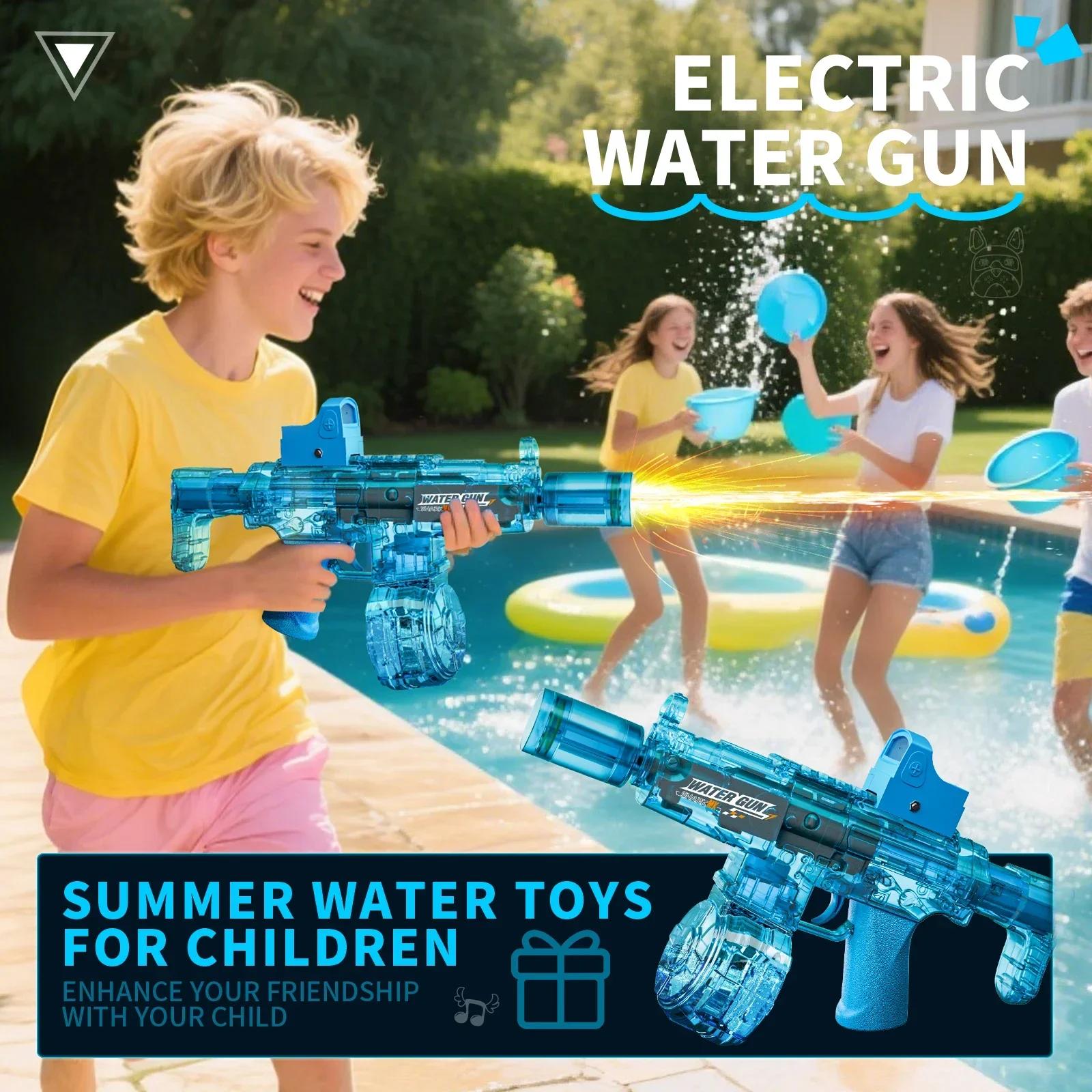 Pistolet à eau électrique à simulation de tir et de recul, jouet pour enfants avec capteur automatiq
