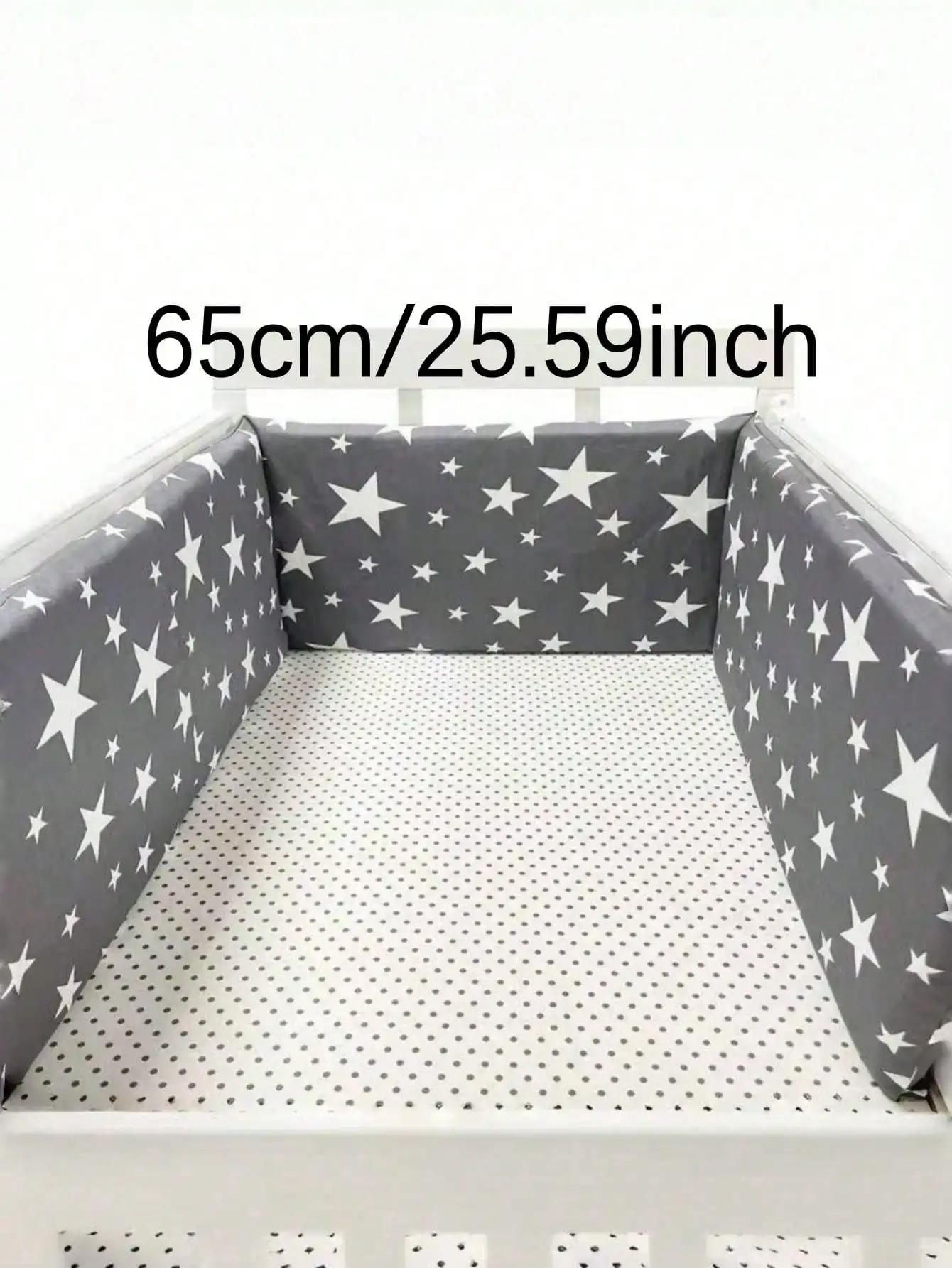 Barrière de lit bébé en coton tressé avec fermeture éclair, protection anti-collision pour nouveau-n