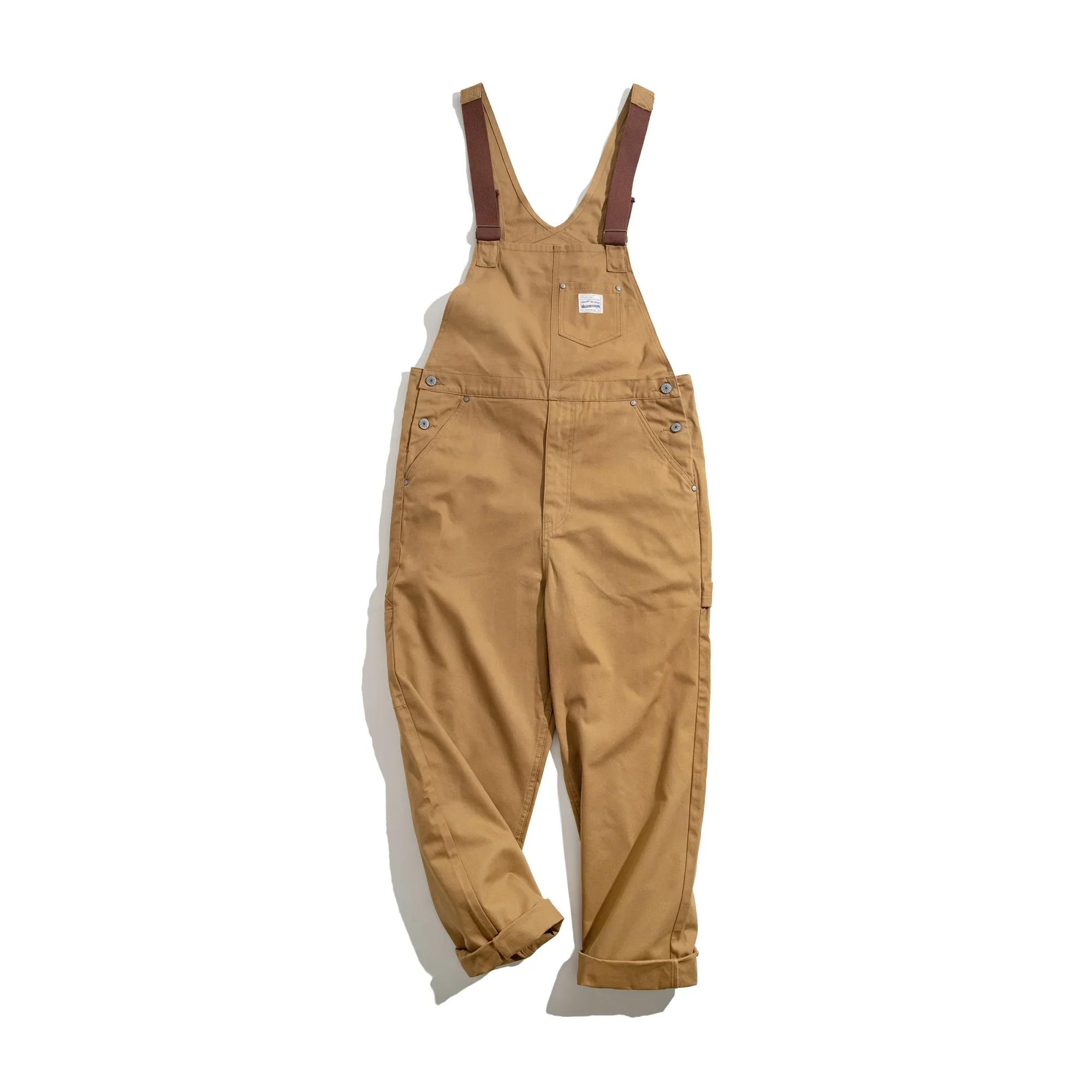 Salopette vintage pour homme, salopette cargo vintage kaki, pantalon de travail ample, salopette en