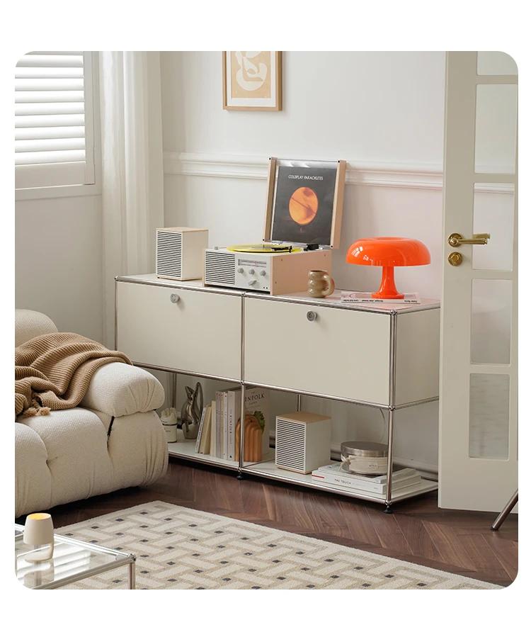 Meuble TV modulaire personnalisé en métal, meuble de rangement, étagère, meuble de chevet, placard