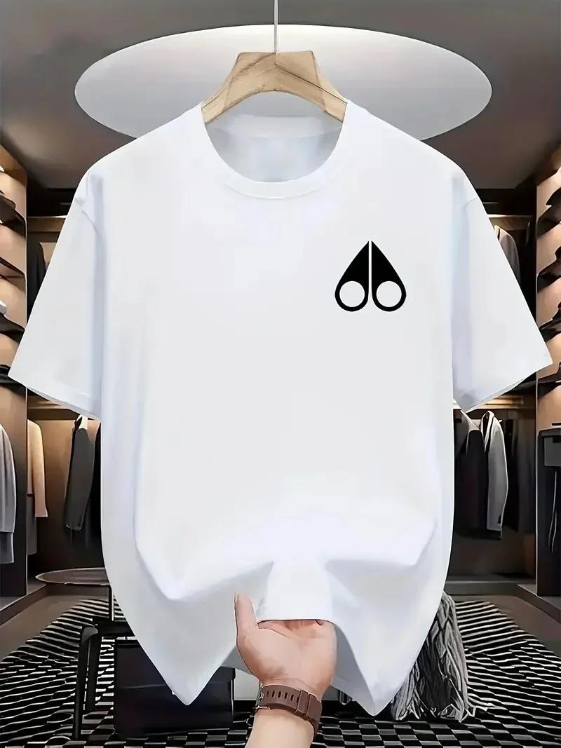 T-shirt de sport à manches courtes pour homme, coupe ample, en pur coton, pour un usage décontracté.