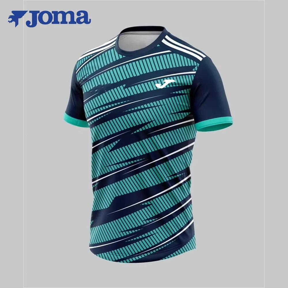 T-shirt d'entraînement de football imprimé en 3D JOMA pour hommes - Sports d'été, fitness, séchage r