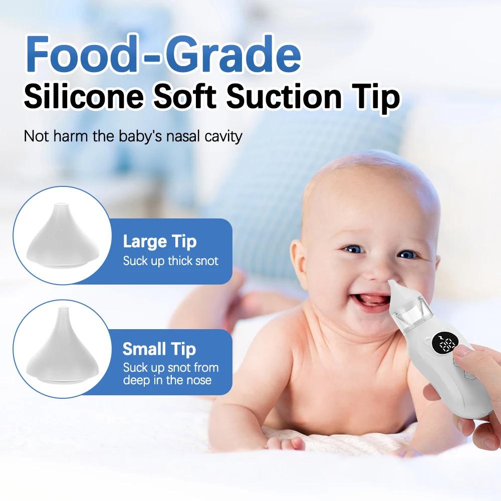 Aspirateur nasal électrique bébé rechargeable 9 niveaux - Nettoyeur nez à faible bruit pour mucus nourrissons