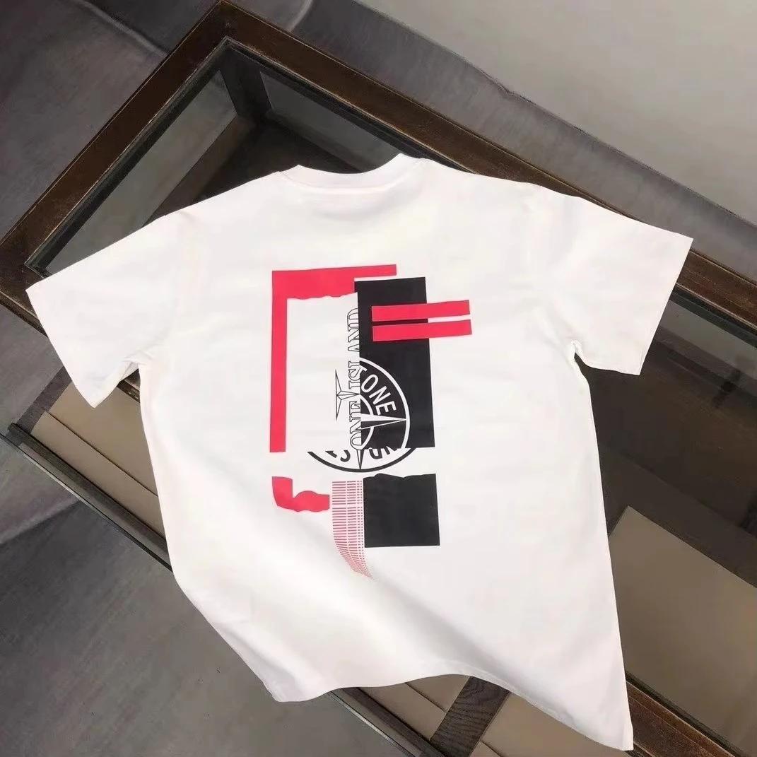 T-shirt imprimé surdimensionné de marque de luxe haut de gamme, tendance mode, décontracté, en coton