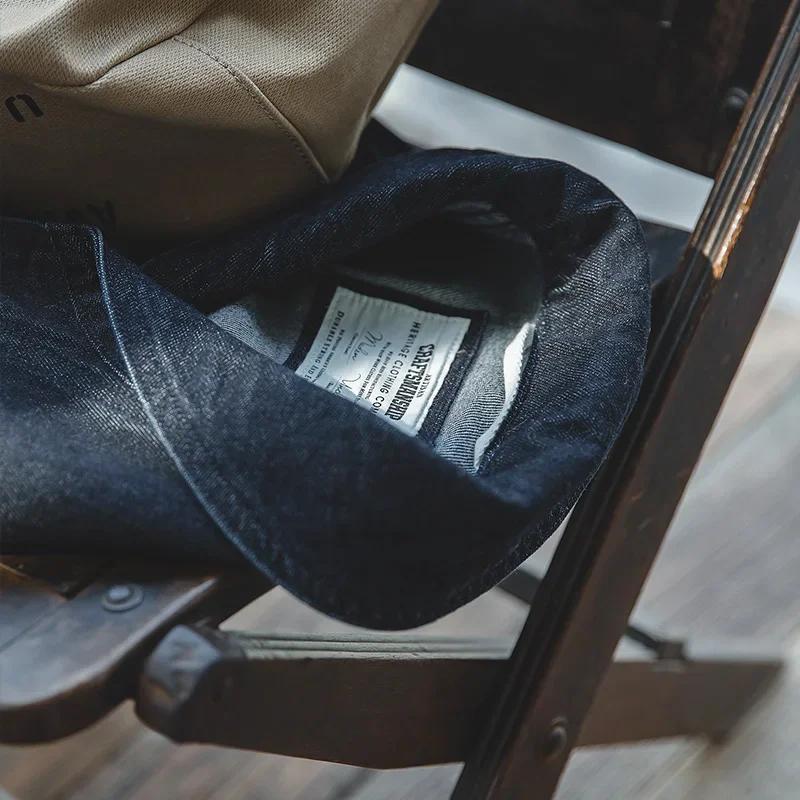Veste en jean à revers Maden 13,5 oz, multi-poches, style vintage, pour homme, chemise en denim de t