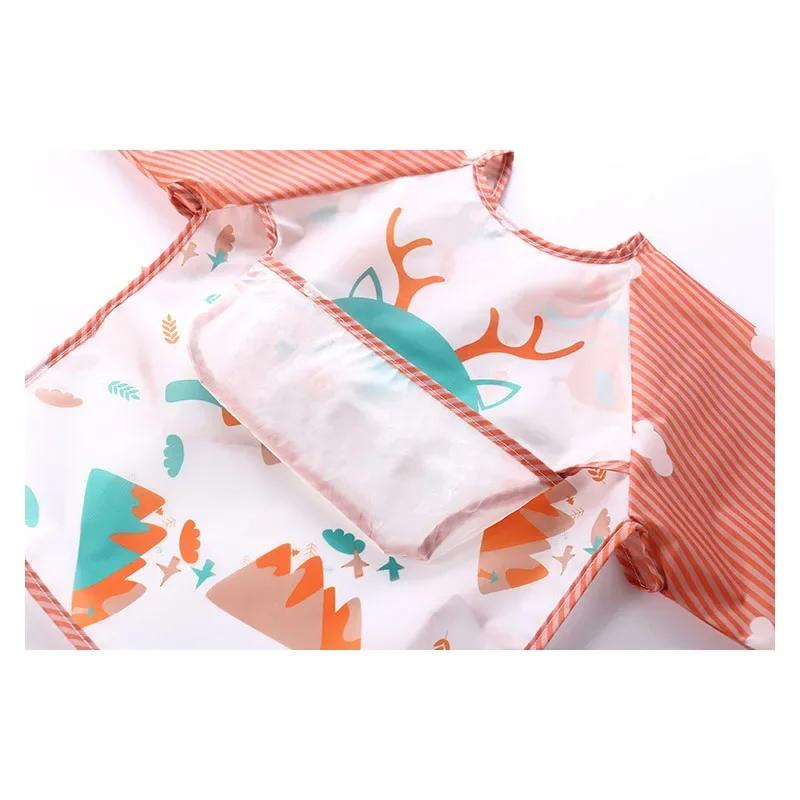 Bavoir imperméable à manches longues pour bébés, écharpe pour tout-petits, Smock d'art, Tablier d'al
