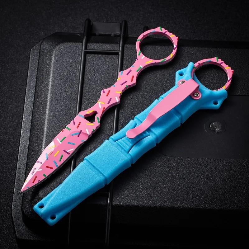 Petit couteau droit Portable pour Camping en plein air, beignet, outil EDC, couteau de survie, coute
