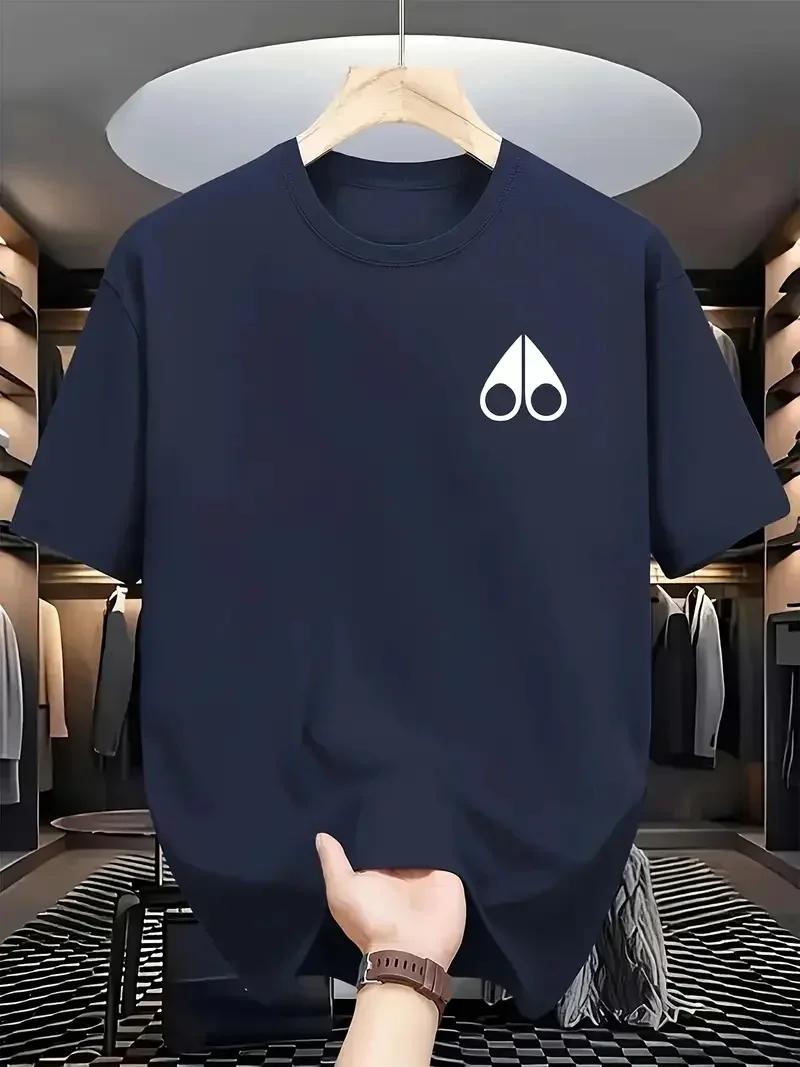 T-shirt de sport à manches courtes pour homme, coupe ample, en pur coton, pour un usage décontracté.