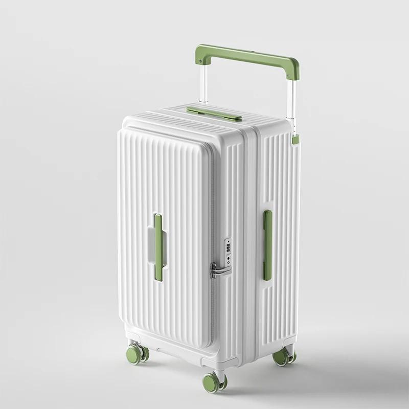 Bagage extensible de grande capacité, valise trolley épaisse à ouverture frontale, valise de voyage