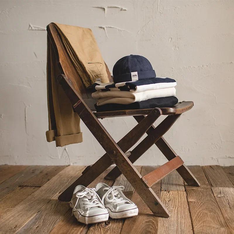 Maden hommes réglable Denim Beanie crâne casquette Dockworker chapeau rouleau manchette casquettes d