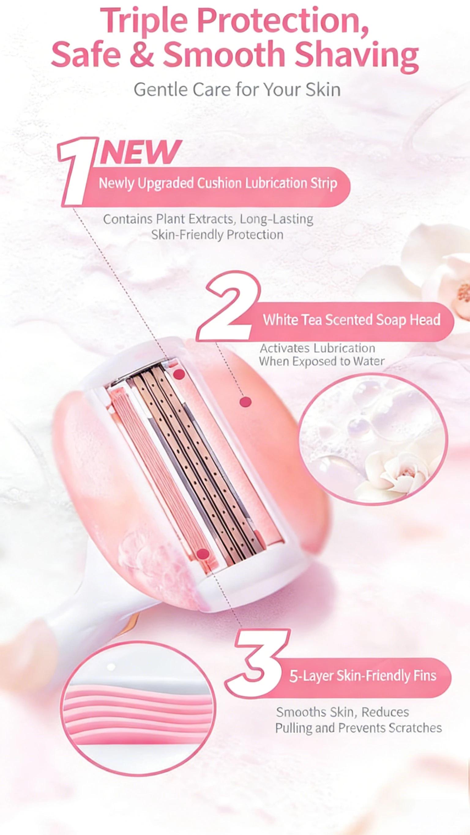 Lames de rasoir Gillette Venus ComfortGlide au thé blanc pour femmes, recharges de rasoir à 3 lames,