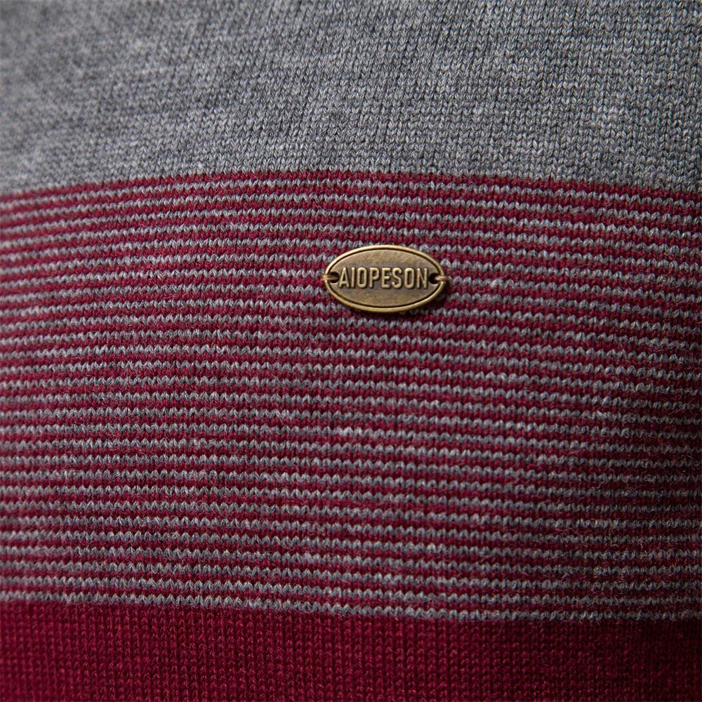 AIOPESON hommes Patchwork pull pull coton décontracté fermeture éclair col montant pull pour hommes