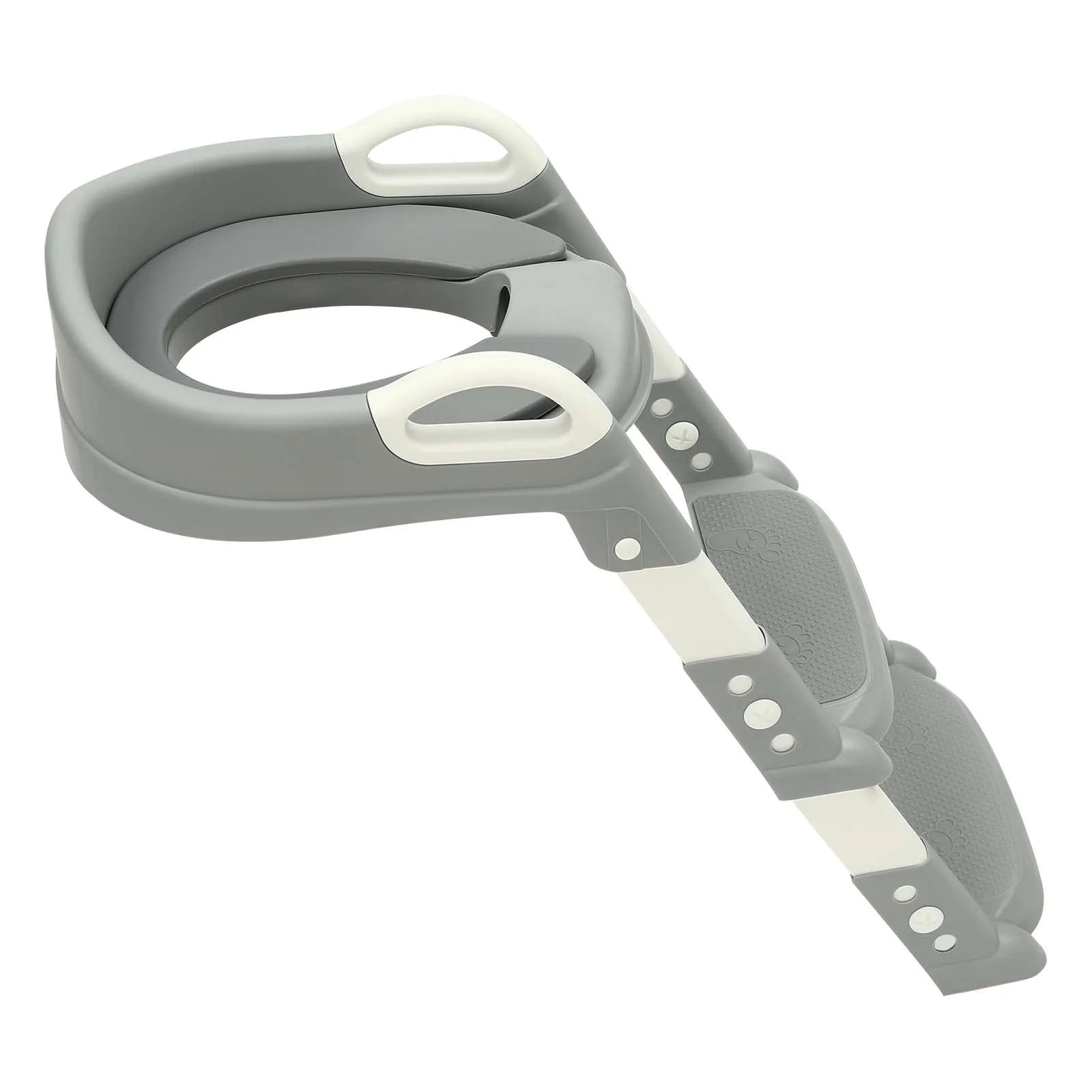 Siège de toilette pliable pour enfants de 2 à 7 ans, réglable en hauteur, avec coussin en PU amovibl
