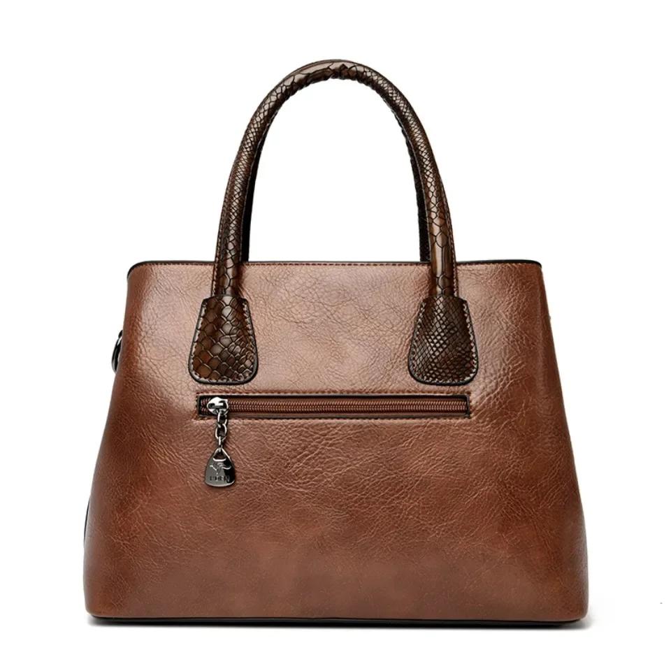 Sac à bandoulière Patchwork de luxe pour femmes, sac à main en cuir de grande capacité, fourre-tout