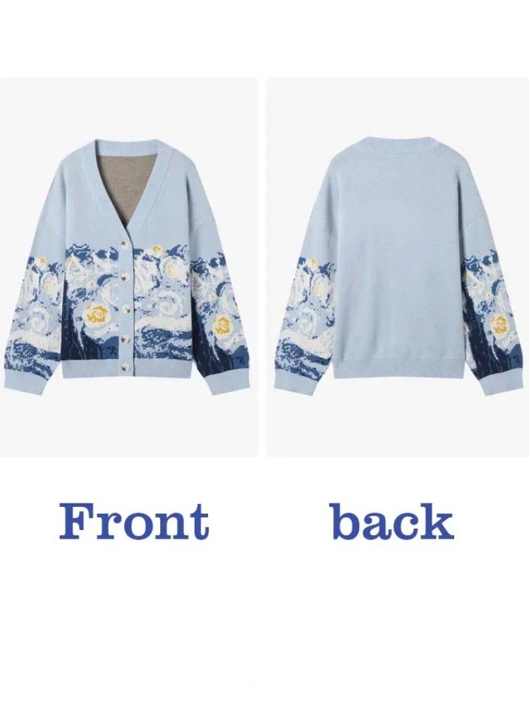 Cardigan d'hiver pour femmes, pull tricoté de styliste, manteau, nouvelle mode imprimée, col en v ép