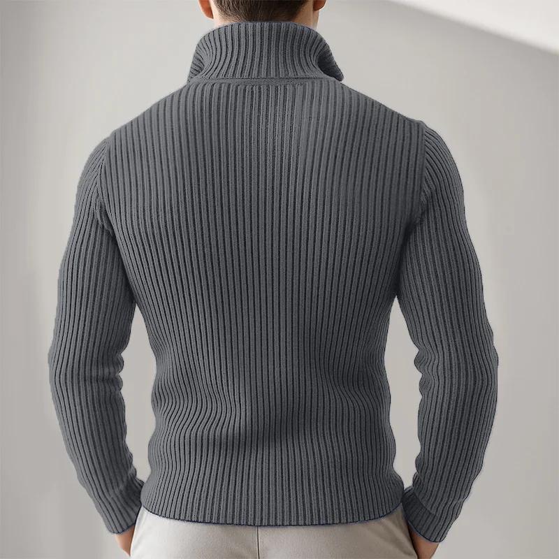 Nouvelle veste zippée en tricot pour homme automne/hiver, pull décontracté ample et confortable à co