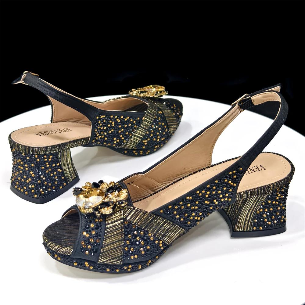 2025 Luxueux ensemble de chaussures et de sacs de fête pour femmes italiennes – Sandales élégantes à