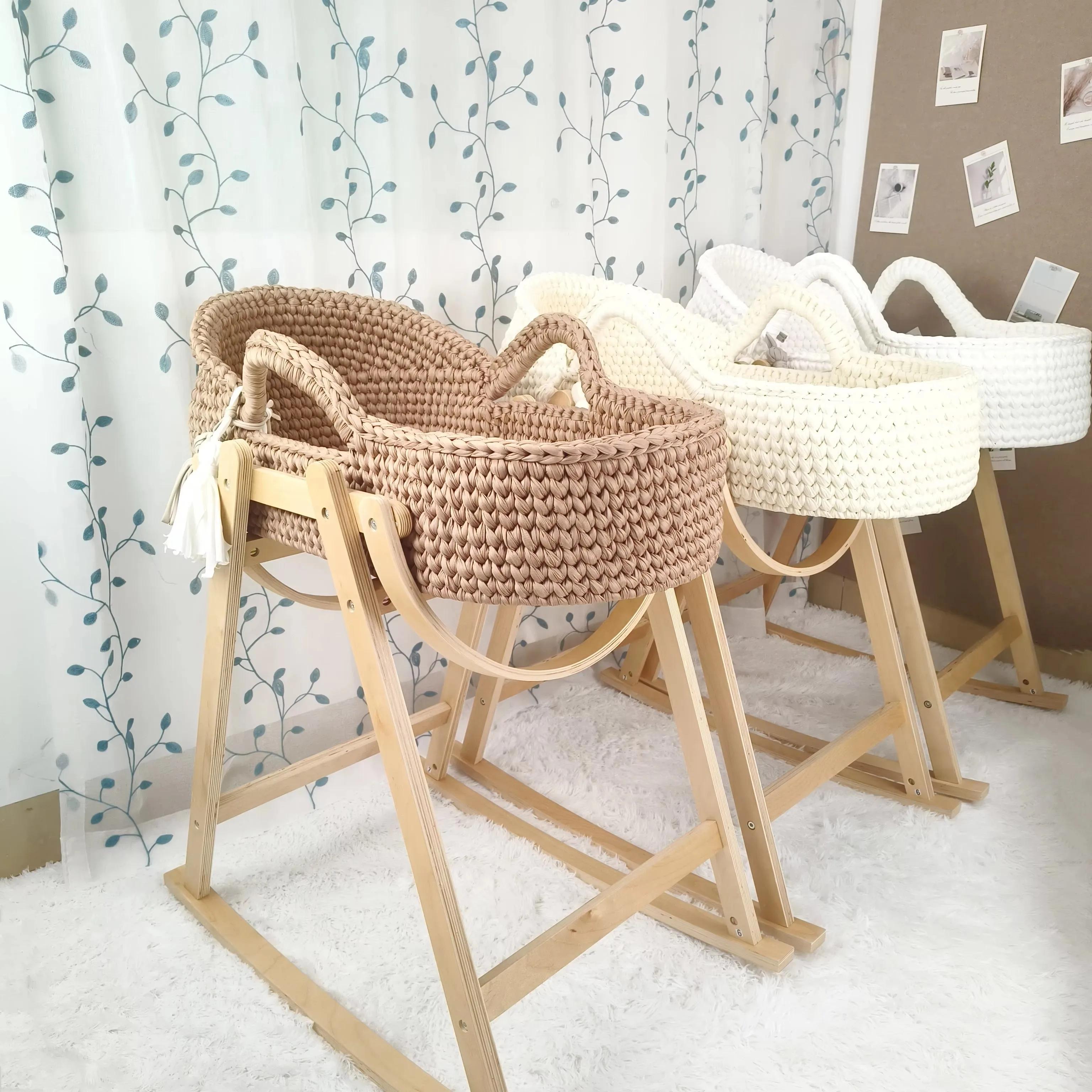 Berceau pour nouveau-né, nid de bébé, chaise longue pour nouveau-né avec cadre en bois et matelas do