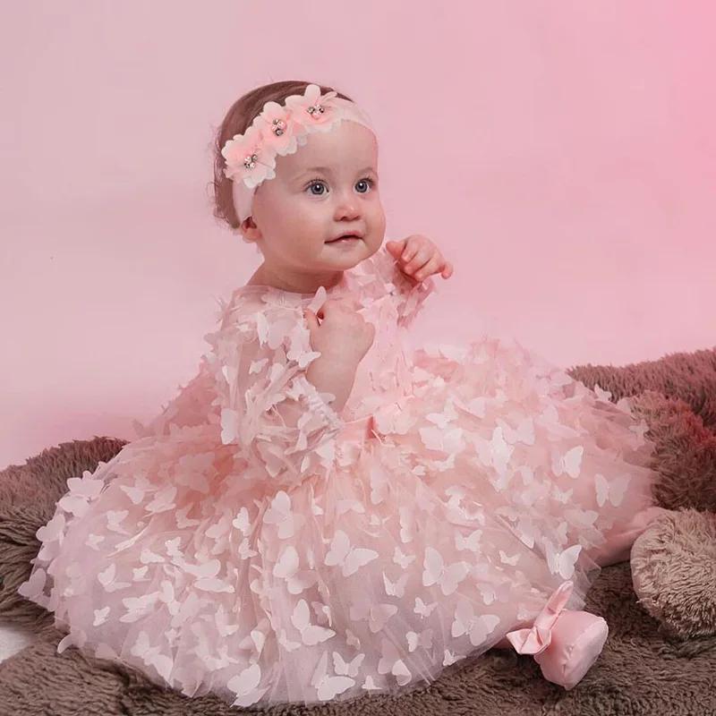 Robe pour nouveau-né de 3 6 9 12 18 24 mois, en maille à fleurs, à la mode, petite princesse, cadeau