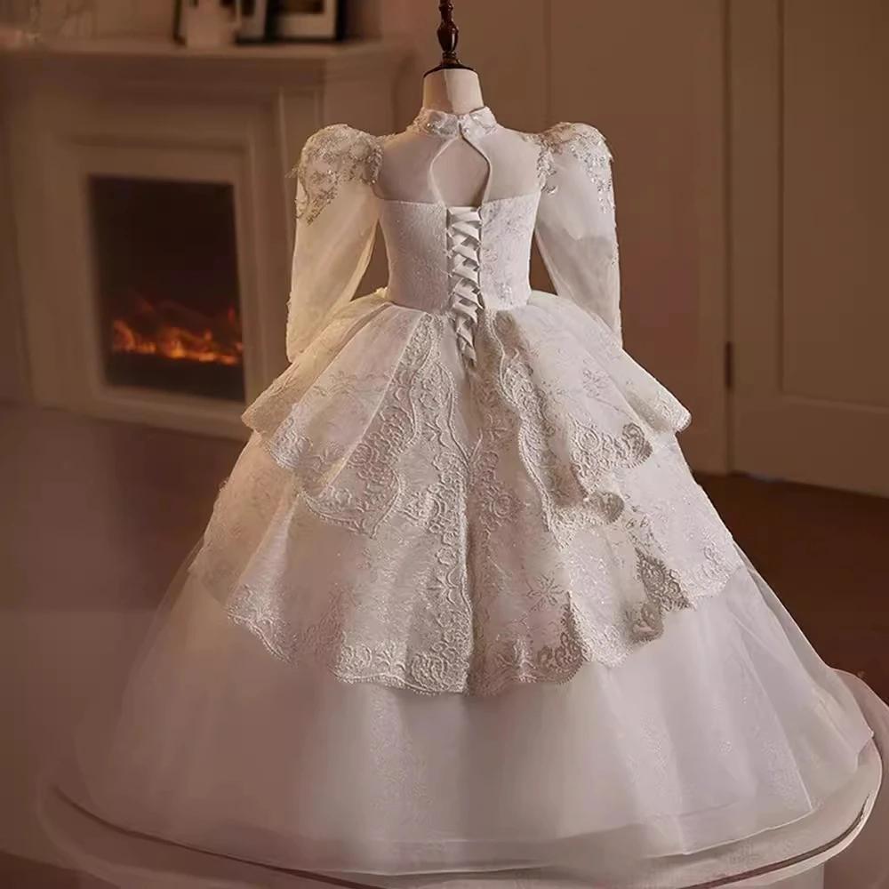 Robes de demoiselle d'honneur pour mariage, perles à paillettes exquises, manches longues, robe de R