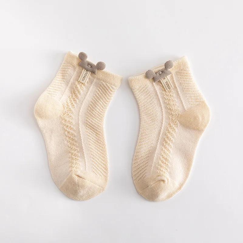 4 paires/lot été bébé maille mince chaussettes dessin animé doux coton nouveau-né chaussette princes