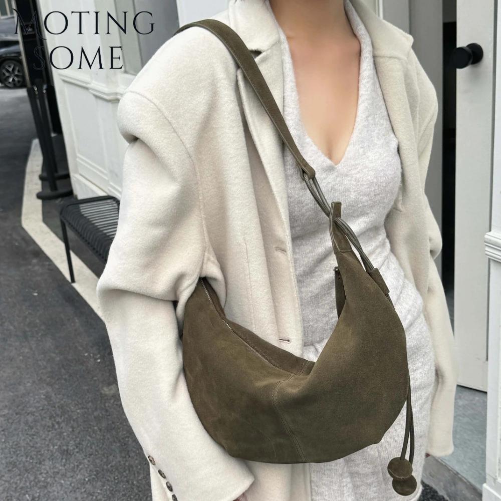 Motingsome sacs de selle en daim naturel en cuir véritable sacs de luxe pour femmes sac à bandoulièr