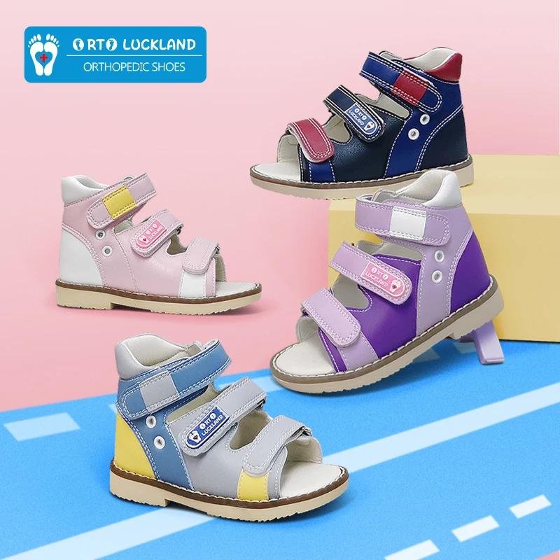 Sandales d'été en cuir pour enfants, chaussures plates, plates-formes colorées, 4WD, pour garçons et