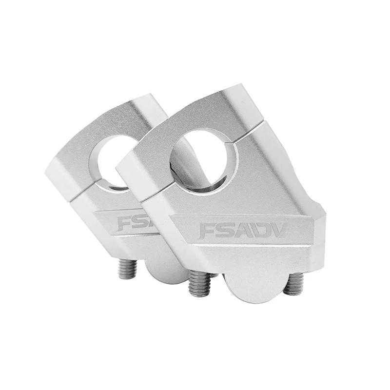 Pince de poignée de montage de barre de montage de guidon de 22mm, argent noir pour moto SUZUKI DL65