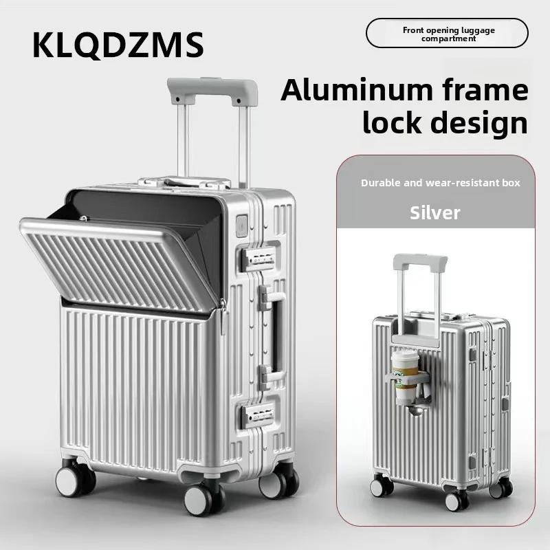 KLQDZMS valise multifonctionnelle ouverture avant valise d'embarquement boîtier de chariot pour ordi