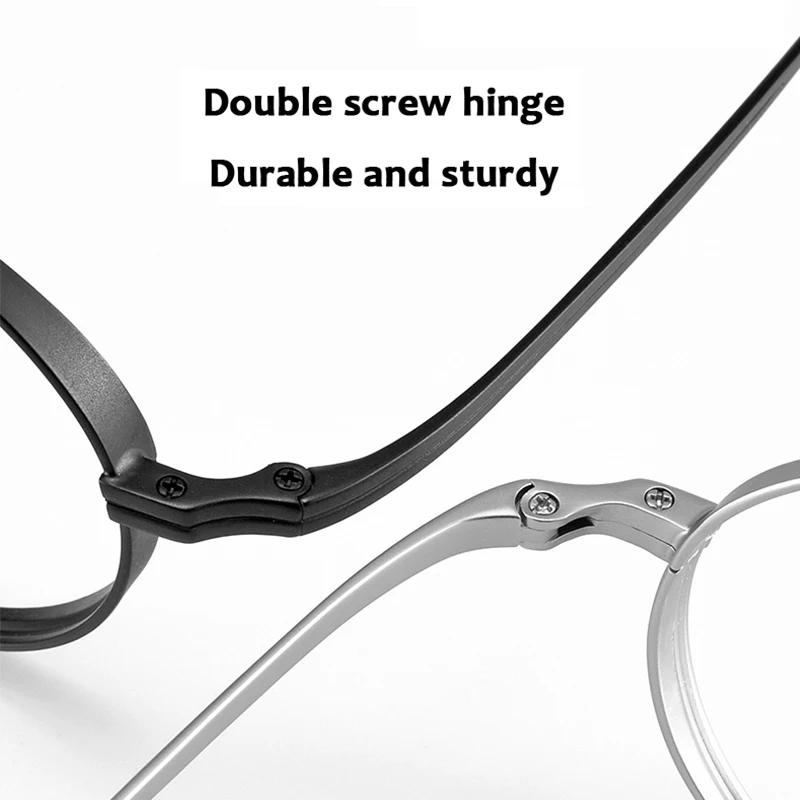 Style japonais fait à la main rétro ovale rond lunettes cadre hommes pur titane lunettes de luxe ble