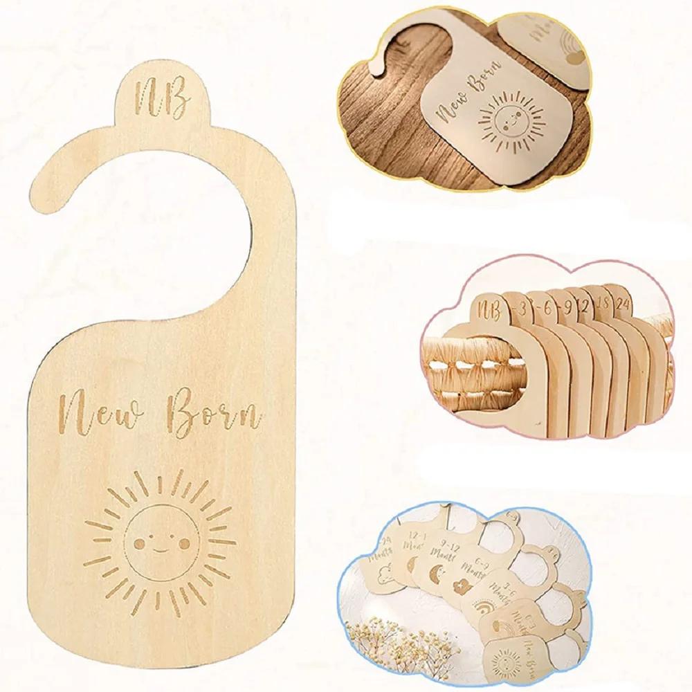 Accessoires de photographie pour nouveau-nés, 7 pièces, cartes de jalon mensuelles en bois, cadeaux