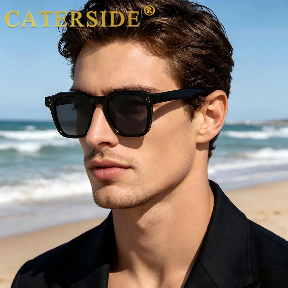 Lunettes de soleil tendance CATERSIDE pour hommes, monture carrée petite taille, design personnalisé