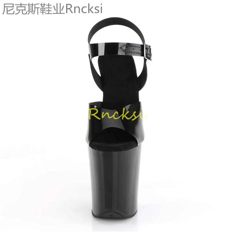 Sandales à talons hauts noirs pour femmes, à un bouton, à la mode, sexy, nouveau style d'été, 23cm