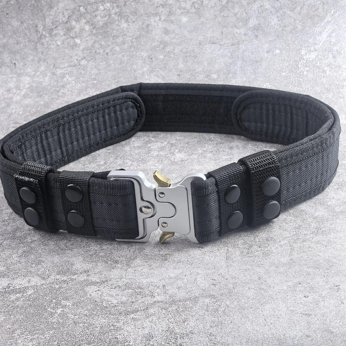 Ceinture tactique en métal Velcro, alpinisme en plein air, Camping, ceinture d'entraînement militair