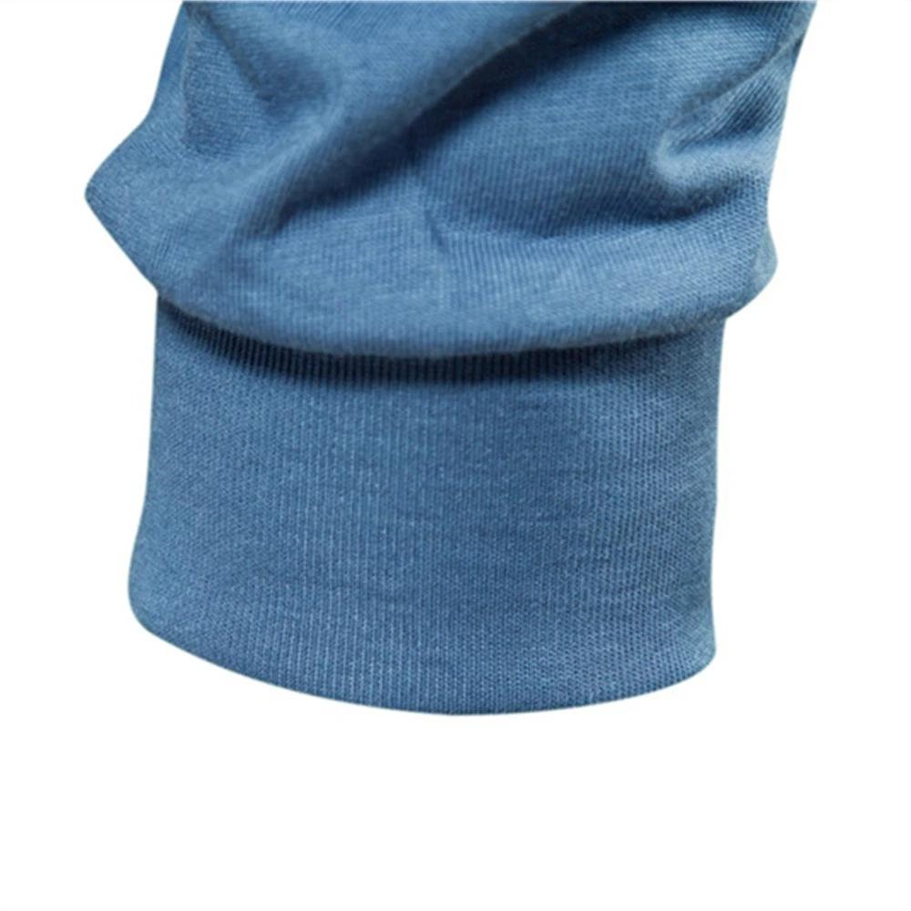 AIOPESON T-shirt en coton de couleur unie pour hommes Chemises décontractées à manches longues pour