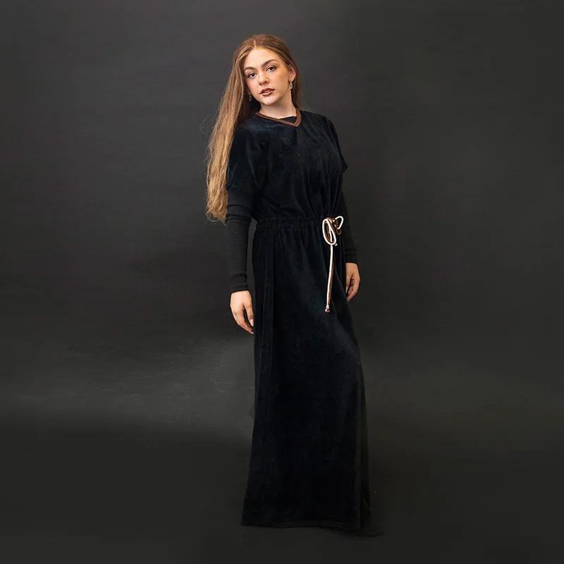 Shabbos adolescent/femme robe hiver robe manches courtes vêtements taille 2 cordon cordes filles noi