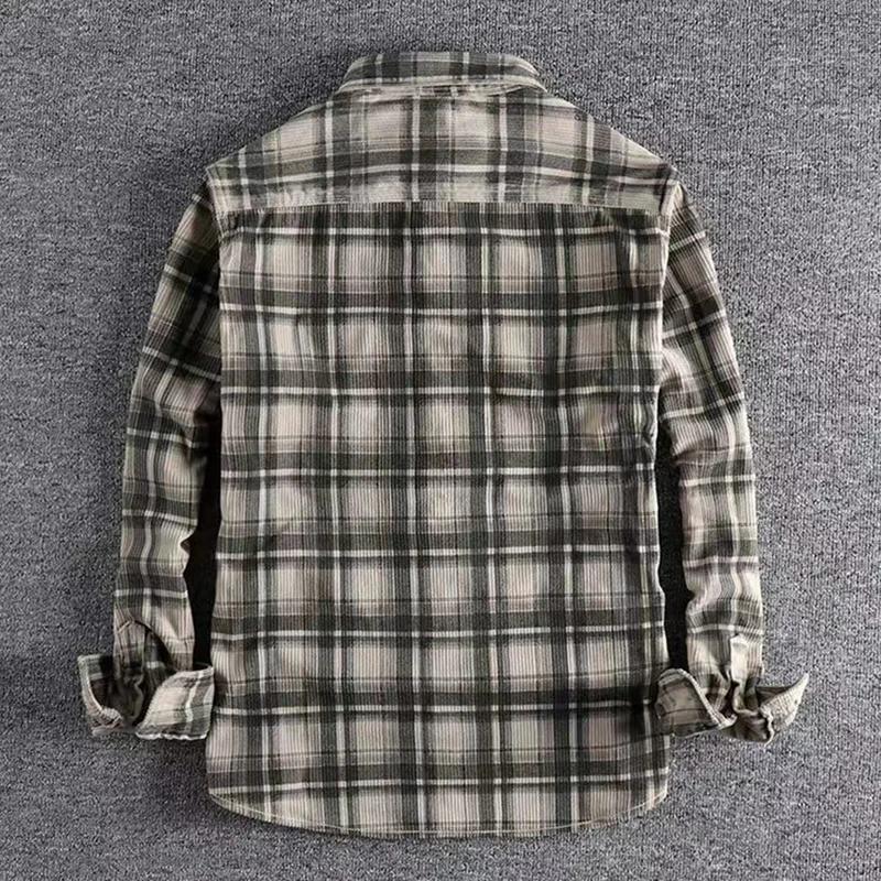 Chemise à manches longues à carreaux pour hommes, Vintage japonais, mode printemps-automne, conforta