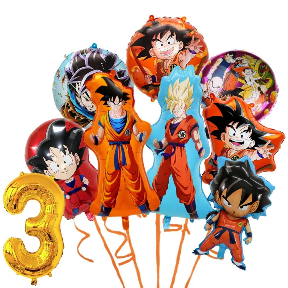9 pièces Dragon Ball Z Ballons ensemble figurines d'anime Son Goku modèles feuille Ballon dessin ani