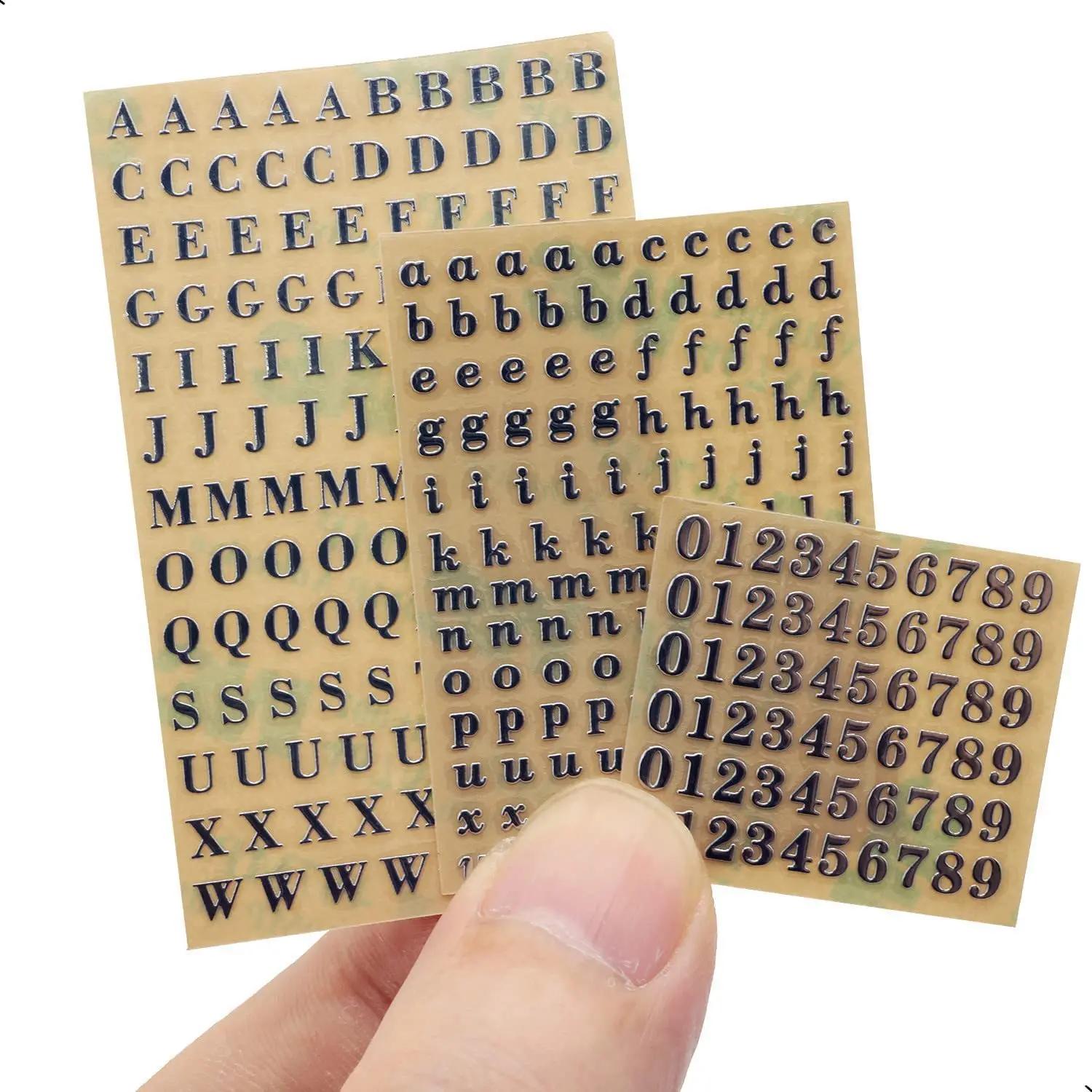 Autocollants de lettres de l'alphabet et des chiffres, autocollants auto-adhésifs, paillettes, allia
