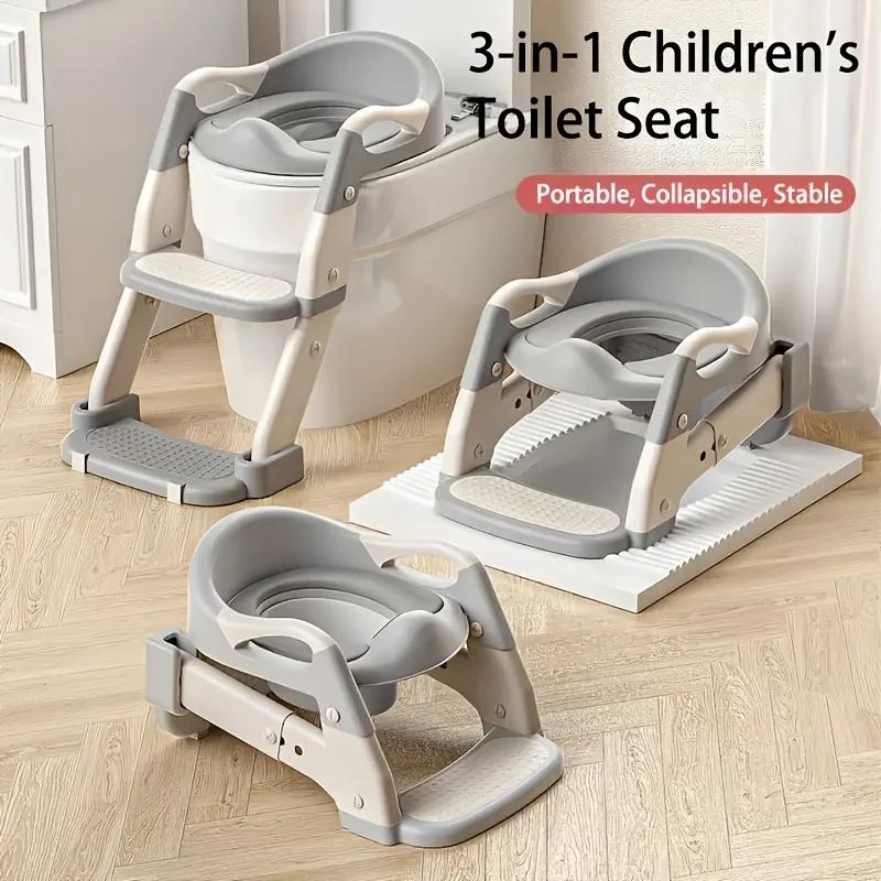 Siège de toilette portable réglable 3-en-1 pour bébé - Antidérapant et rembourré pour maison et voyages